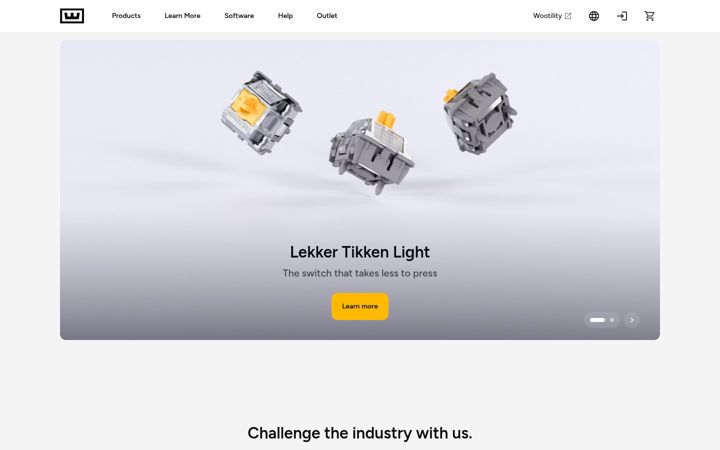 Screenshot of wooting.io