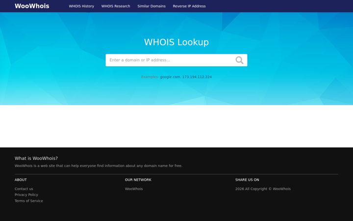 Screenshot of woowhois.com