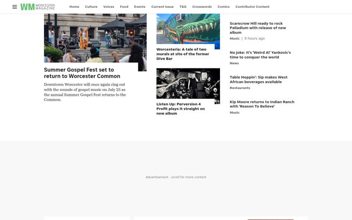 Captura de ecrã de worcestermag.com