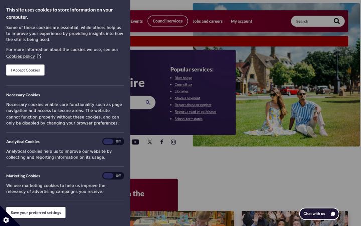 Screenshot of worcestershire.gov.uk