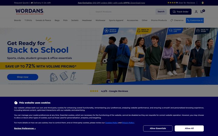 Screenshot of wordans.ie