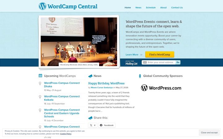 Screenshot ta' wordcamp.org