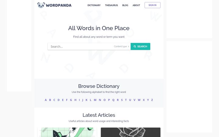 Screenshot von wordpanda.net