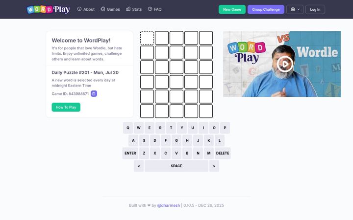 Screenshot of wordplay.com