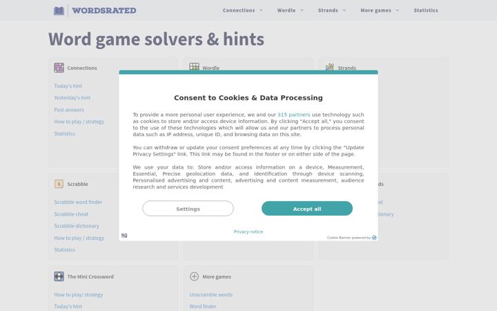 Screenshot of wordsrated.com