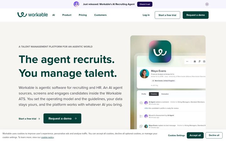 Screenshot von workable.com