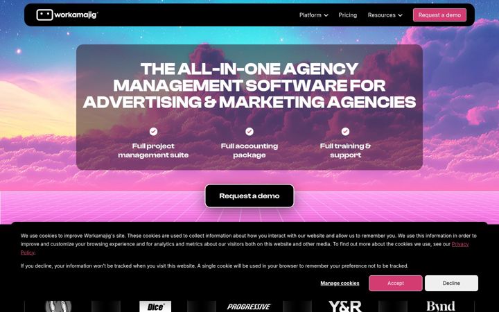 Screenshot of workamajig.com
