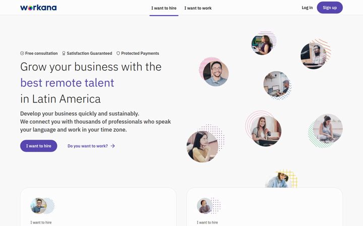 Екранна снимка на workana.com