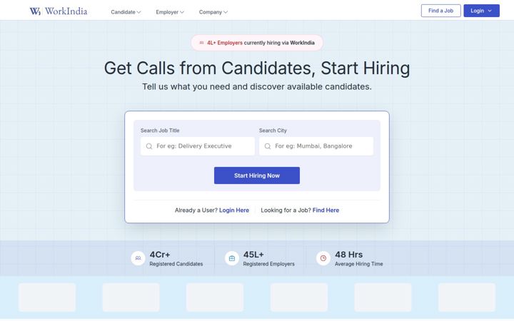 Screenshot of workindia.in