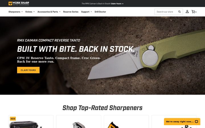 Skärmbild av worksharptools.com