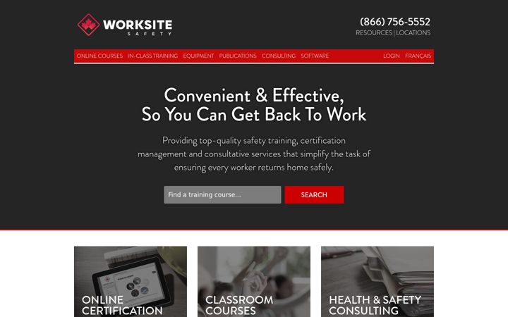 Screenshot of worksitesafety.ca