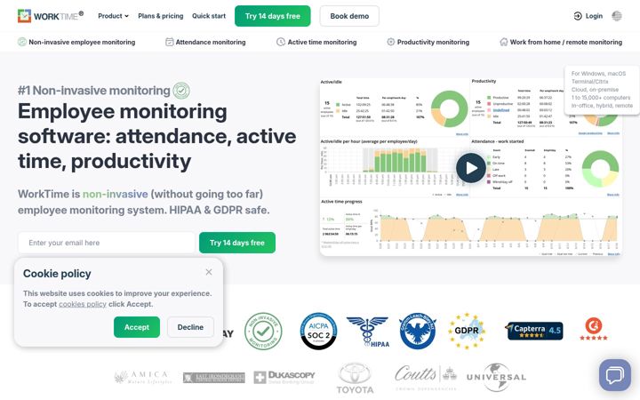 Screenshot of worktime.com