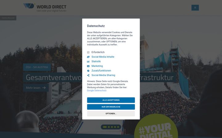 Screenshot of world-direct.at