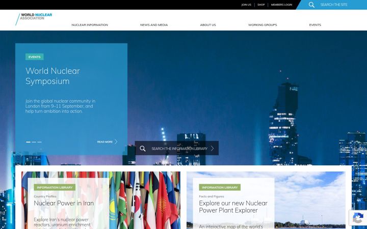 Screenshot of world-nuclear.org