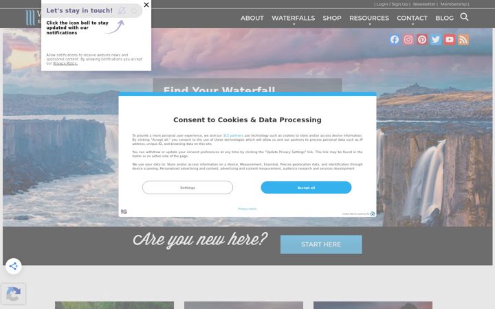 Screenshot of world-of-waterfalls.com