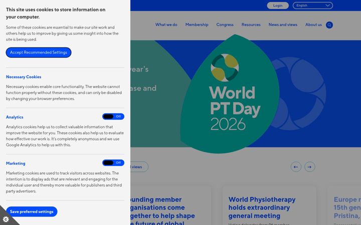 Screenshot of world.physio