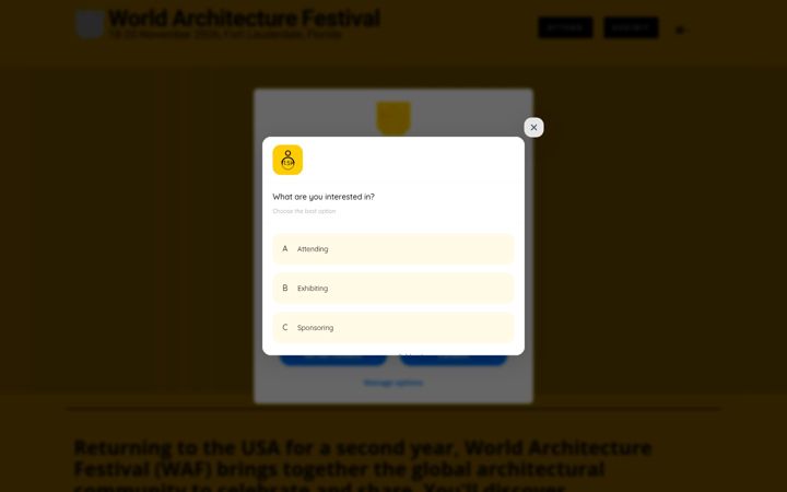 Screenshot of worldarchitecturefestival.com