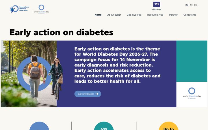 Screenshot von worlddiabetesday.org
