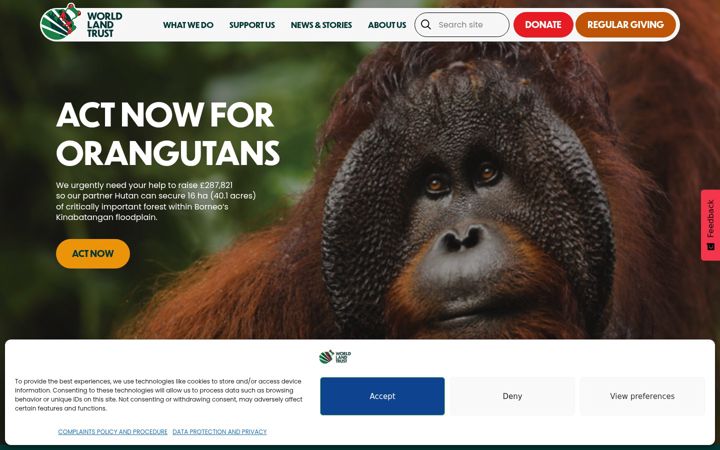 Screenshot of worldlandtrust.org
