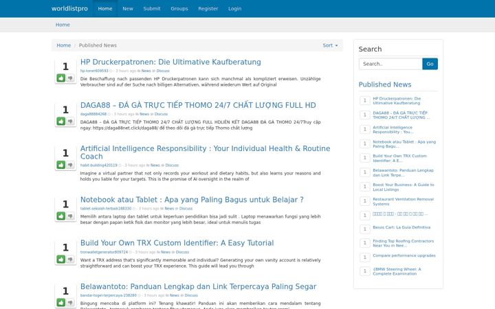 Screenshot of worldlistpro.com