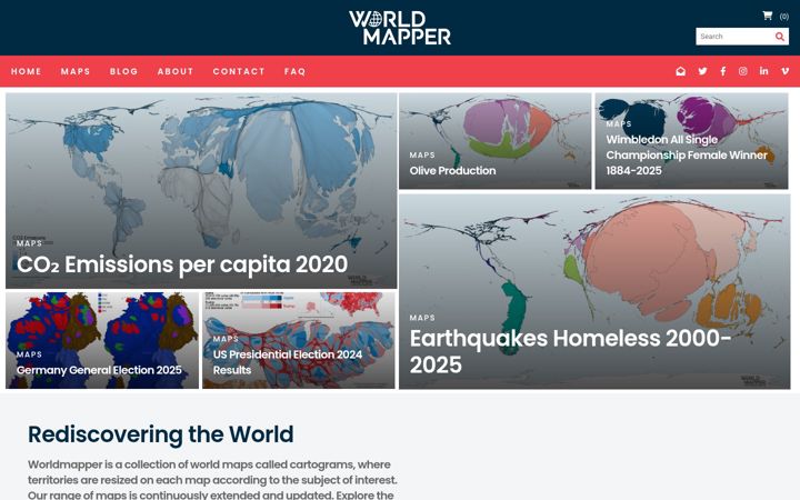 Екранна снимка на worldmapper.org