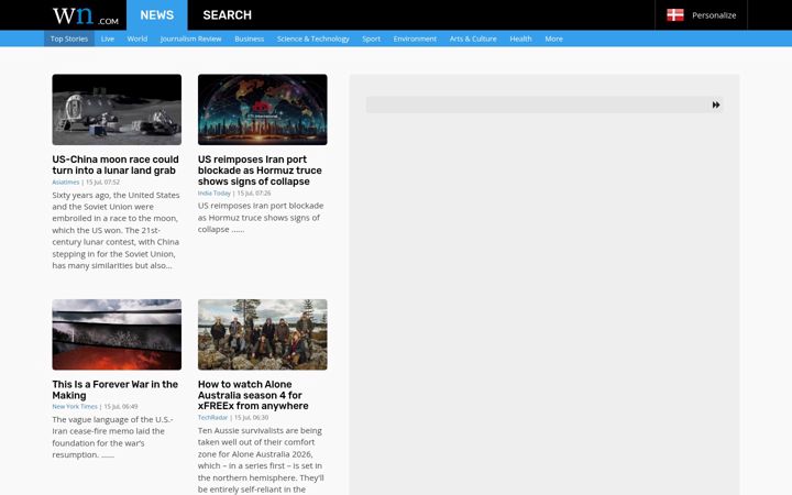 Screenshot of worldnews.com