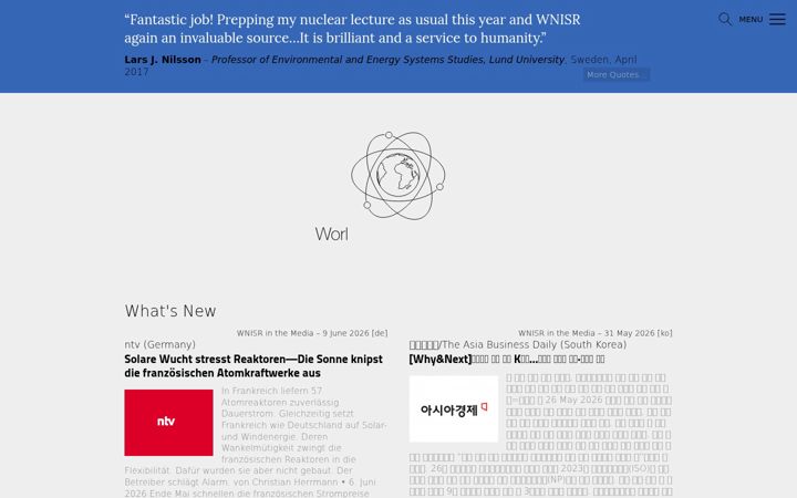 Screenshot of worldnuclearreport.org