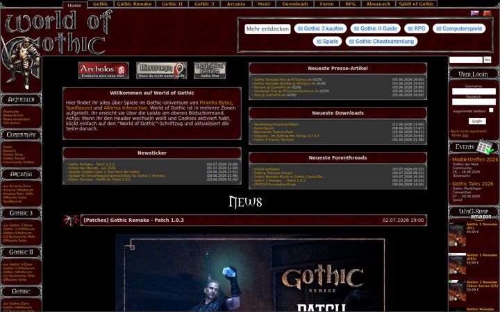 Screenshot of worldofgothic.de