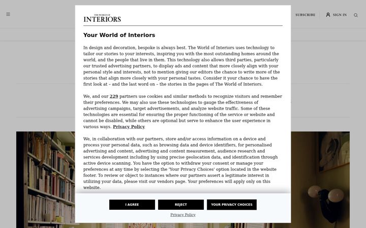 Screenshot of worldofinteriors.com