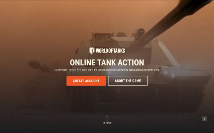 Kuvakaappaus sivustosta worldoftanks.eu