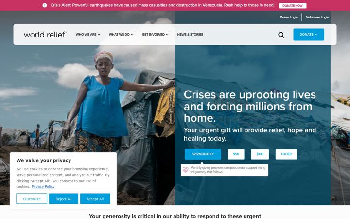 Screenshot of worldrelief.org