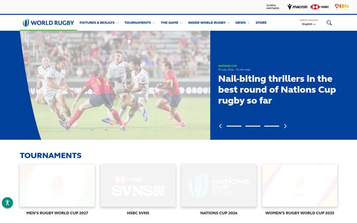 Screenshot of worldrugby.org