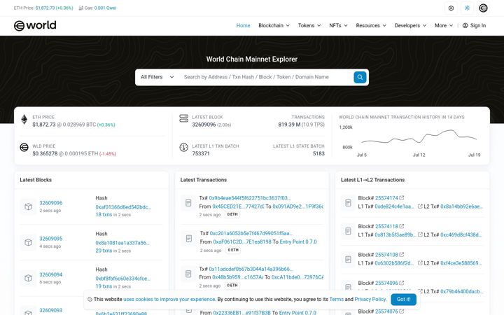 Screenshot of worldscan.org