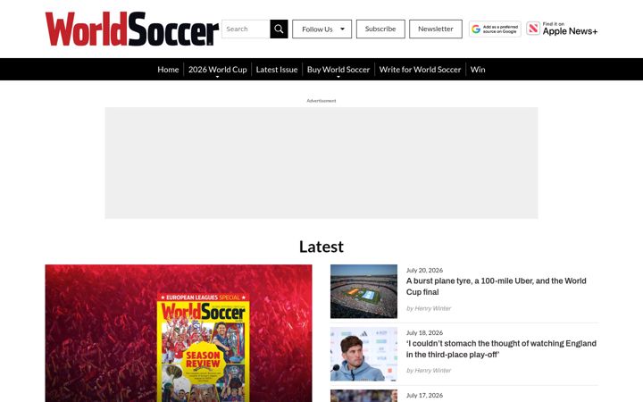 Skærmbillede af worldsoccer.com
