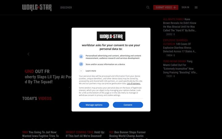 Screenshot of worldstar.com