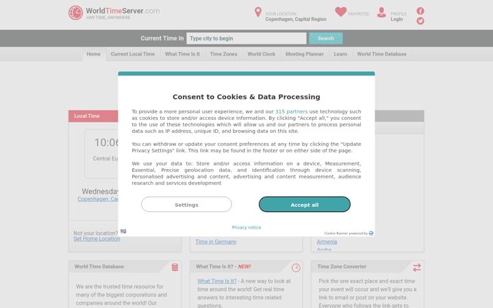 Képernyőkép: worldtimeserver.com