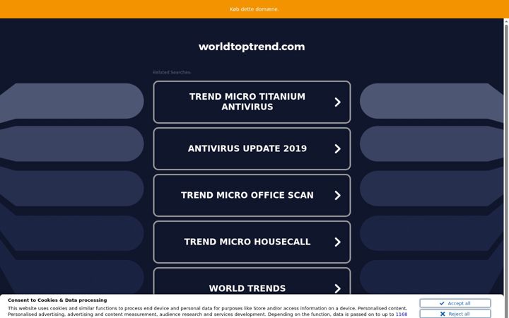 Screenshot of worldtoptrend.com