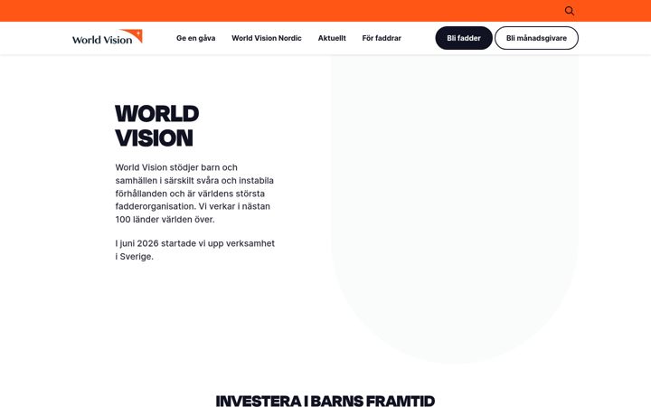 Ekrano kopija worldvisionnordic.se