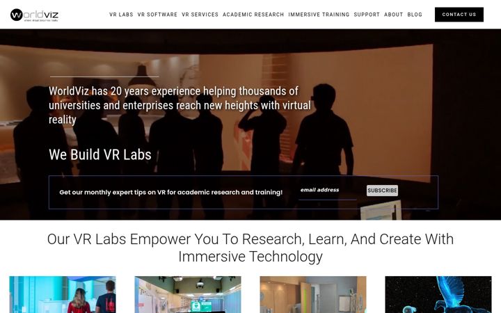Screenshot του worldviz.com