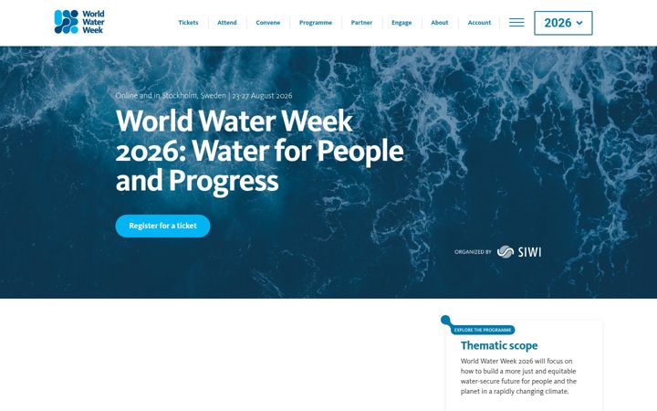 Screenshot of worldwaterweek.org