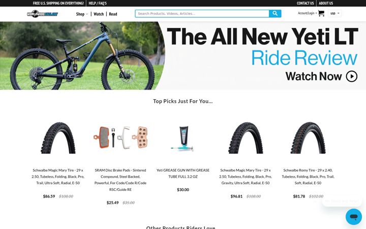 Screenshot di worldwidecyclery.com