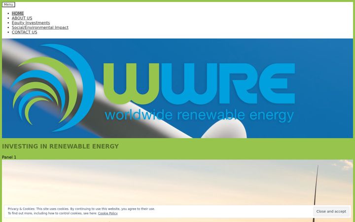 Screenshot of worldwiderenewableenergy.com