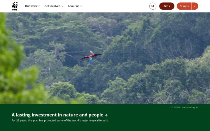 Posnetek zaslona worldwildlife.org