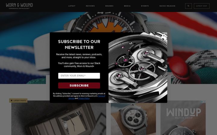 Screenshot of wornandwound.com