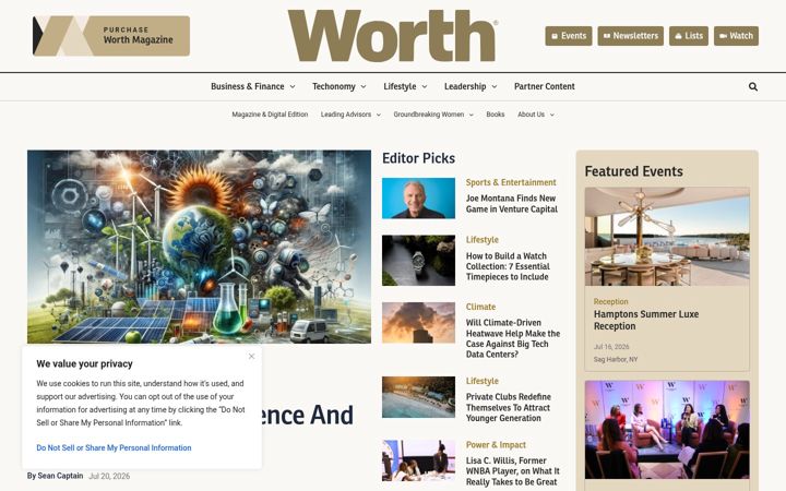 Screenshot of worth.com