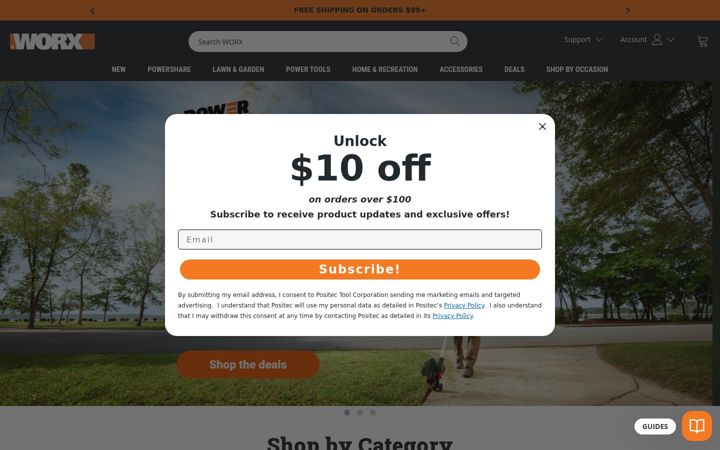 Screenshot of worx.com