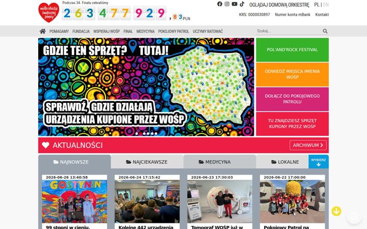 Screenshot of wosp.org.pl