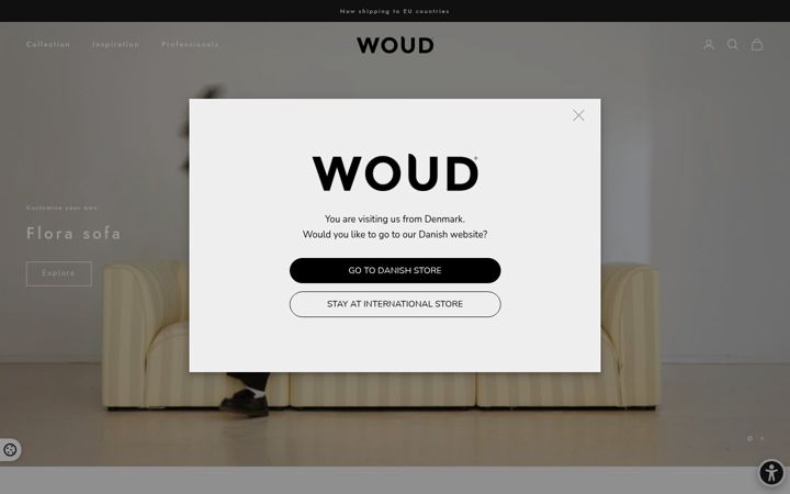 Kuvakaappaus sivustosta wouddesign.com