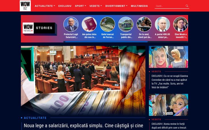 Screenshot of wowbiz.ro