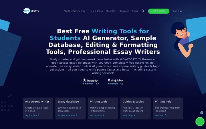 Screenshot of wowessays.com